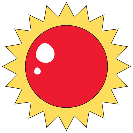 Retro sun isolated on white background illustrationのイラスト素材