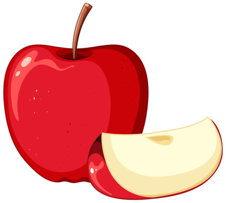 Red apple isolated cartoon illustrationのイラスト素材