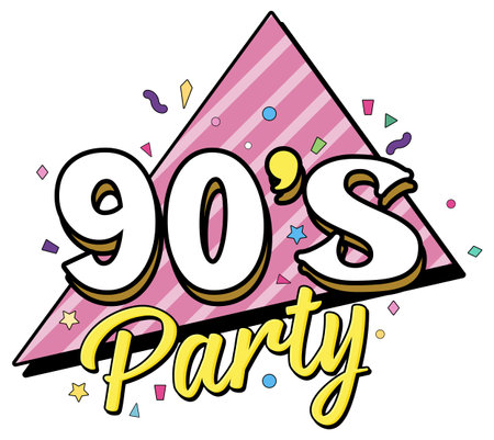 90s party banner template illustration