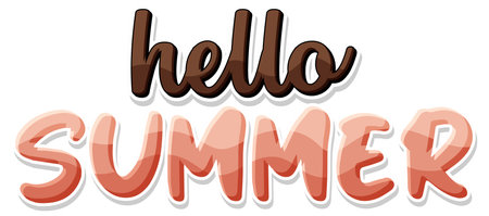 Hello summer text for banner or poster design illustrationのイラスト素材
