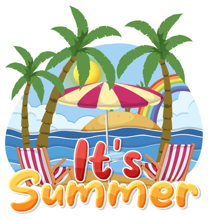 Its summer logo template illustrationのイラスト素材