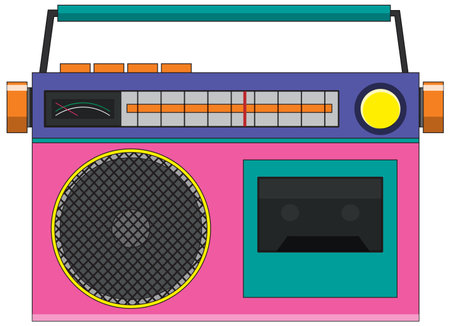 Retro radio on white background illustrationのイラスト素材