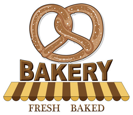 Bakery fresh and delicious text for banner or poster design illustrationのイラスト素材