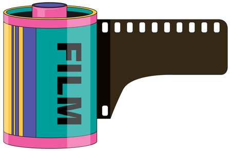 Roll film or rollfilm isolated illustrationのイラスト素材