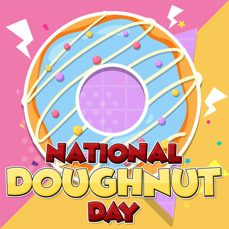 Happy doughnut day in June  illustrationのイラスト素材