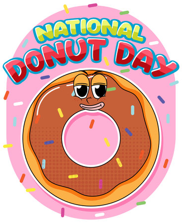 Happy doughnut day in June  illustrationのイラスト素材