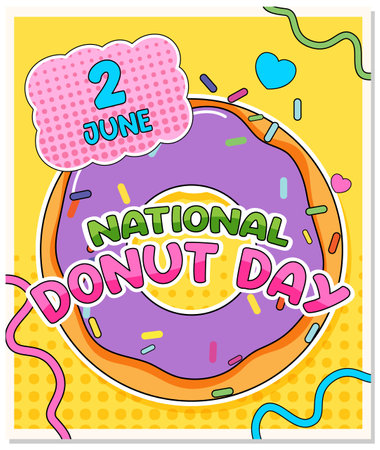 Happy doughnut day in June   illustrationのイラスト素材