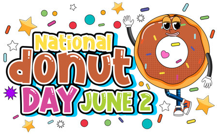 Happy doughnut day in June   illustrationのイラスト素材