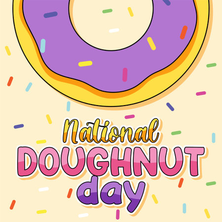 Happy doughnut day in June  illustrationのイラスト素材