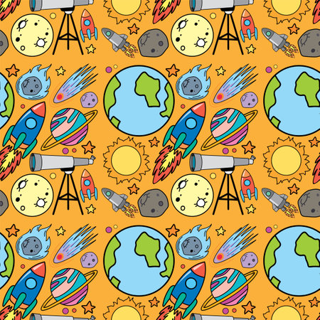 Astronomy Objects and Icons Vector Set illustrationのイラスト素材
