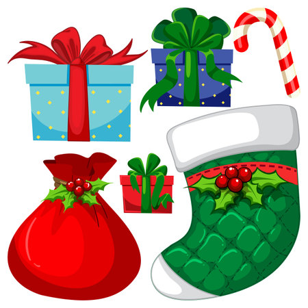 Set of Christmas element illustrationのイラスト素材