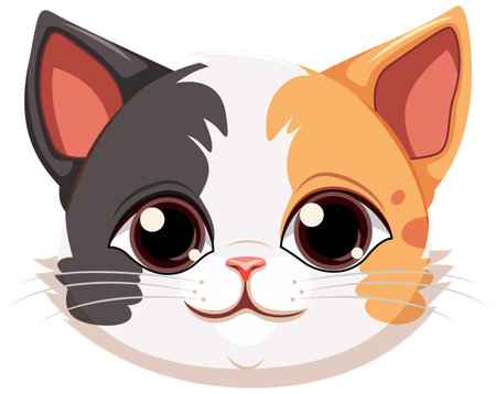 Sweet eyed Kitten Cartoon Character illustrationのイラスト素材