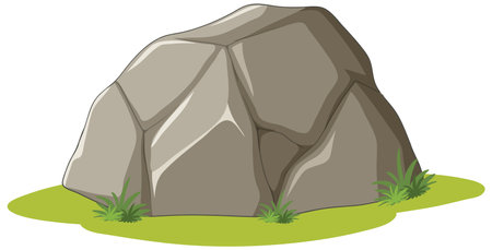 Isolated rock in nature cartoon illustrationのイラスト素材