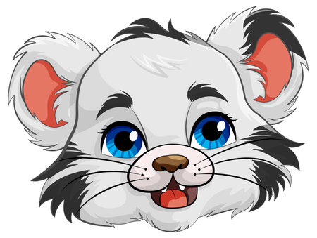 Baby Tiger Head Cartoon Character illustrationのイラスト素材