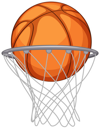 A Basketball Ball in a Hoop illustrationのイラスト素材