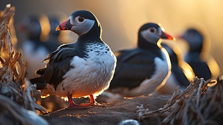 A pure white background showcases a studio shot of a Samoyed Dog (Canis lupus familiaris).の素材