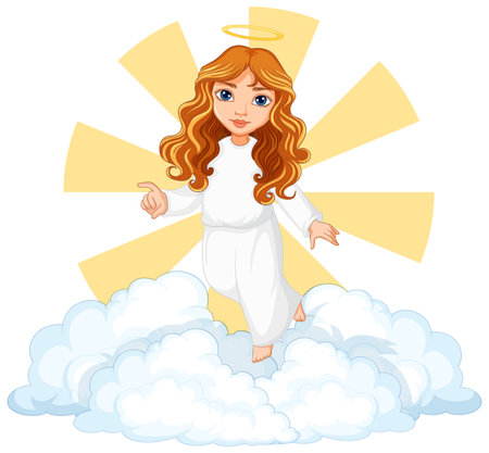 Beautiful angel cartoon isolated illustrationのイラスト素材