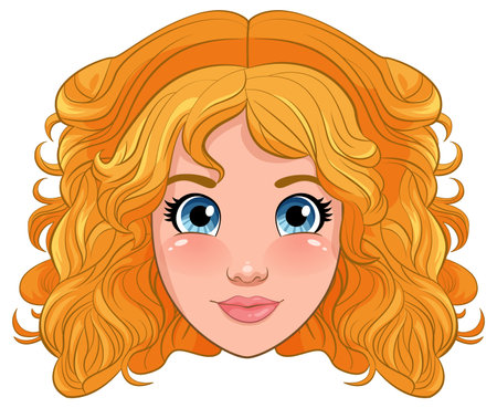 Woman head cartoon isolated illustrationのイラスト素材