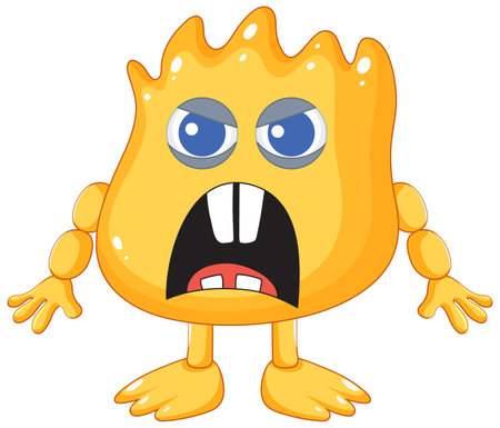 A vibrant and playful cartoon character in yellowのイラスト素材