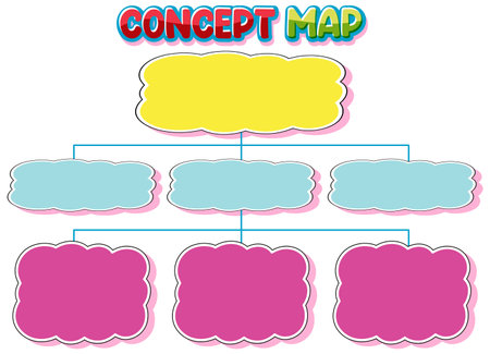 A simple and child-friendly concept map templateのイラスト素材