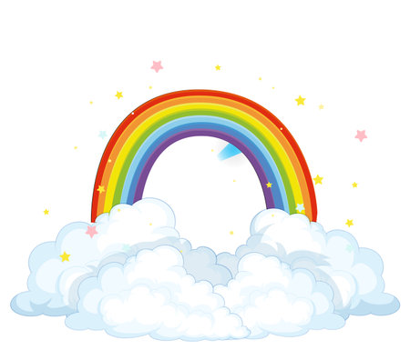 Cloud with Rainbow Element for Sky illustrationのイラスト素材