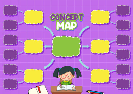 A girl using a mind map for learning