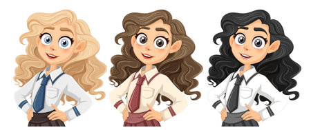 A stunning cartoon character with big eyes and long hair