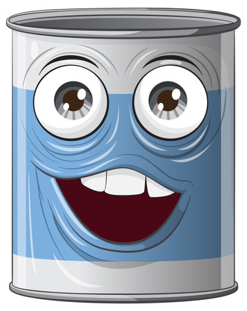 Vector illustration of a smiling animated paint canのイラスト素材