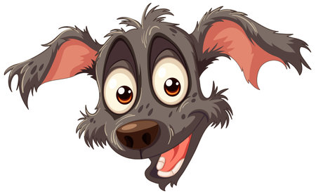 Cheerful animated dog with big ears and eyesのイラスト素材