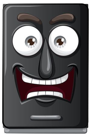 Cartoon of a cheerful, personified refrigeratorのイラスト素材
