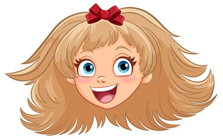 Vector illustration of a happy young girl smilingのイラスト素材