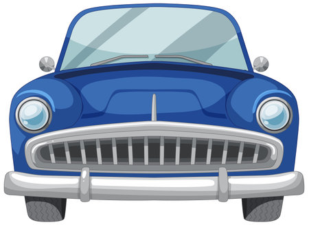 Vector graphic of a retro blue automobileのイラスト素材