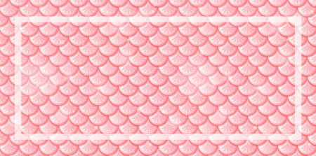 Seamless pink scales pattern with decorative borderのイラスト素材