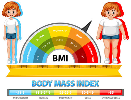 Visual representation of BMI categories and rangesのイラスト素材
