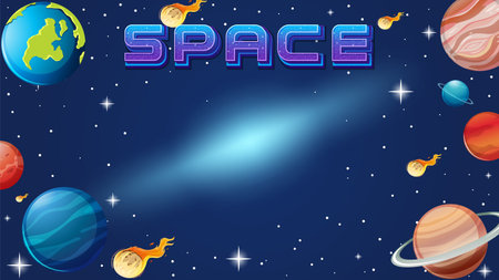 Planets, stars, and comets in spaceのイラスト素材