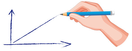 Hand drawing a graph with a pencilのイラスト素材