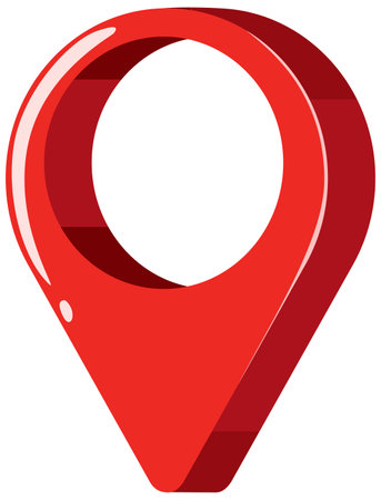 A bold red map location pin symbolのイラスト素材