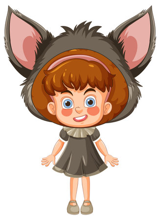A child wearing a cute animal-themed outfitのイラスト素材