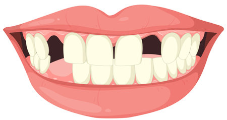 Vector art of a smiling mouth with teethのイラスト素材