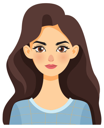 Illustration of a woman with long hairのイラスト素材