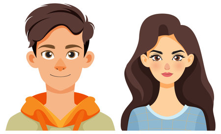 Vector art of a man and womanのイラスト素材