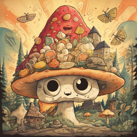 Photo Illustration A quirky and colorful illustration depictsの素材