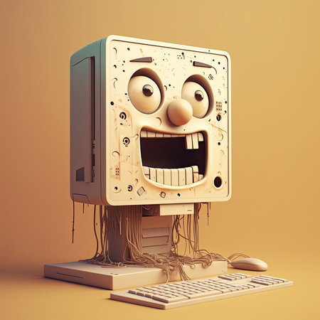 Photo illustration character computer isolated expressionの素材