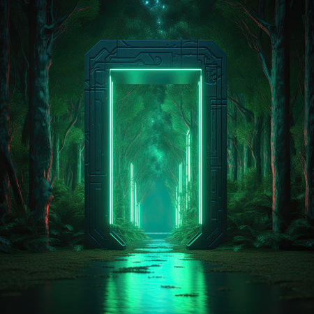 Fantasy portal in the forestの素材