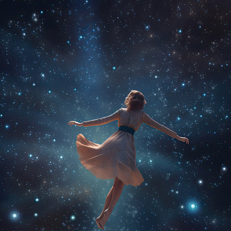 A lone figure stands beneath the star-strewn night sky, awestruck by the beauty of the distant astronomical objects in our galaxyの素材
