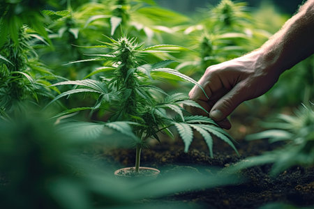 A Hand in Agricultural Green Growth Cannabisの素材
