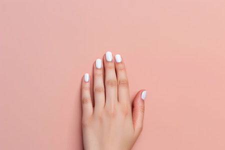 Indulge in the blissful shades of a pastel palette with this close-up image, as a female hand embraces the gentle hues, radiating tranquility, serenity, and inner harmonyの素材