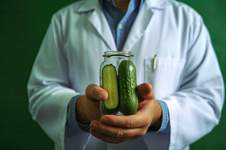 doctor prescribes the consumption of green zucchini, recognizing its potential to boost heart health, promote healthy digestion, and enhance immune functionの素材