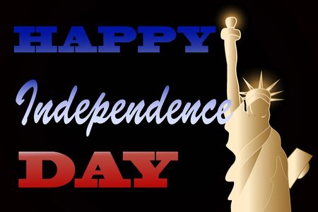 Independence Day greeting card with Statue of Libertyのイラスト素材