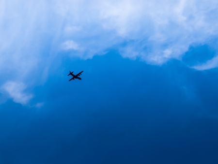 blue sky with cloudsの写真素材